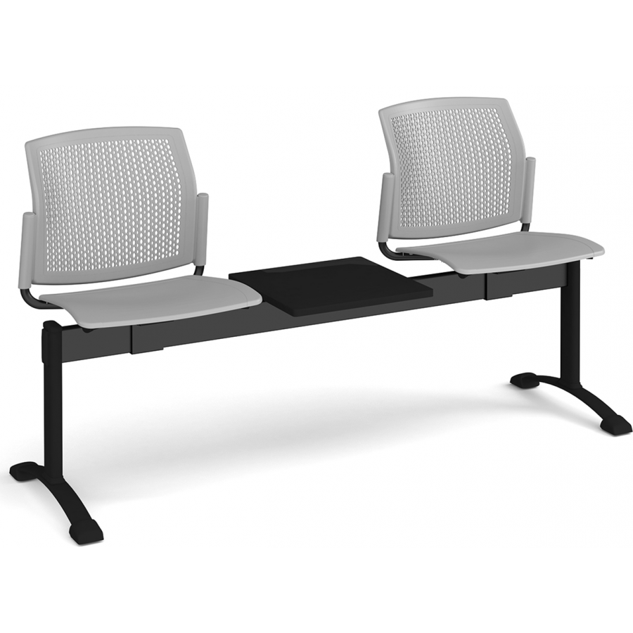 Santana Perforated Back Plastic Seating Bench With 2 Seats and Table